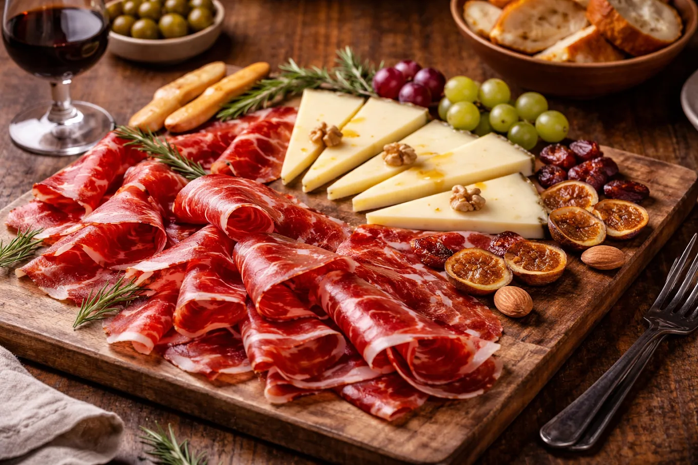 Planche de charcuterie ibérique et fromage